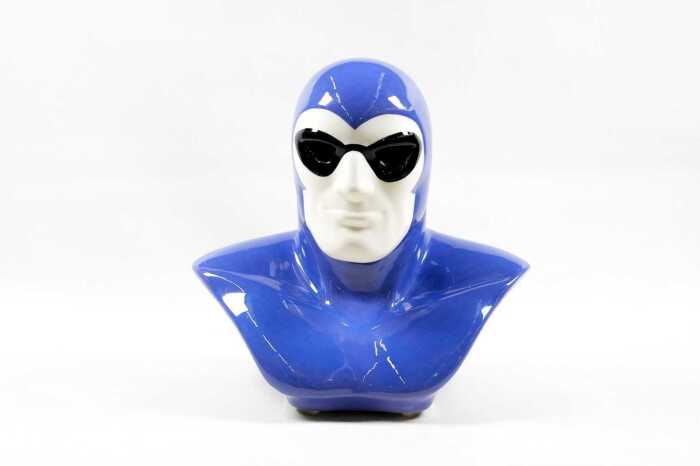 Monkeys of Melbourne hand-painted 'The Phantom' glazed ceramic table lamp, 1994