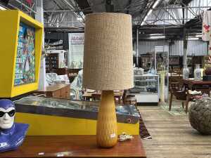 Mid-century Italian cased glass optic lamp in butterscotch