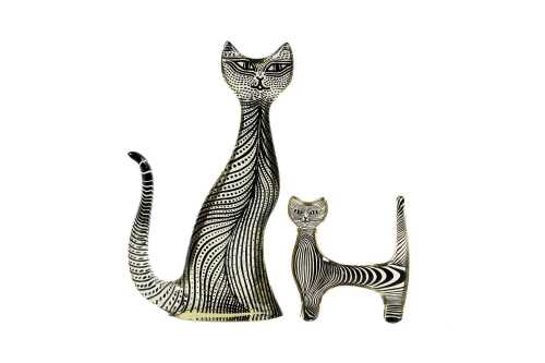 Two Abraham Palatnik mid-century Lucite cat sculptures