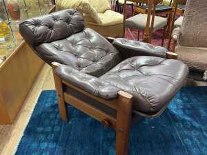 Danish Deluxe mid-century recliner armchair - 3