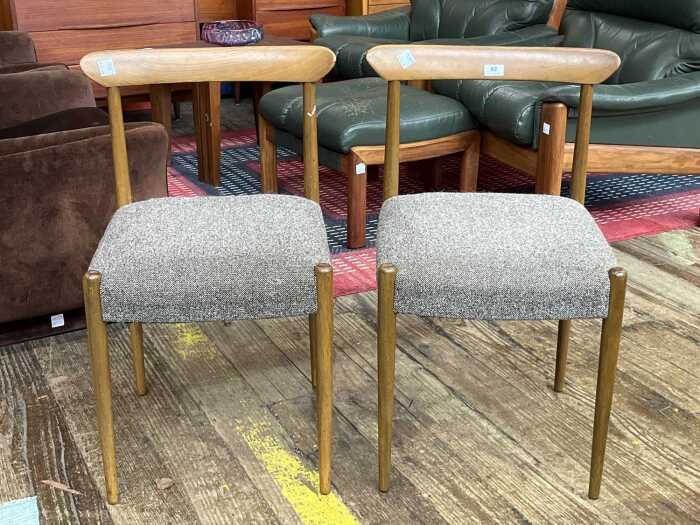 Pair of mid-century teak dining chairs