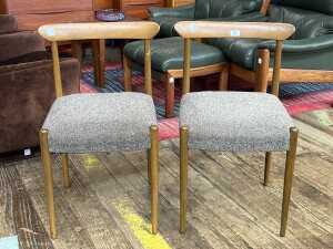 Pair of mid-century teak dining chairs