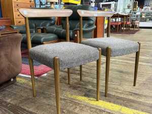 Pair of mid-century teak dining chairs - 2