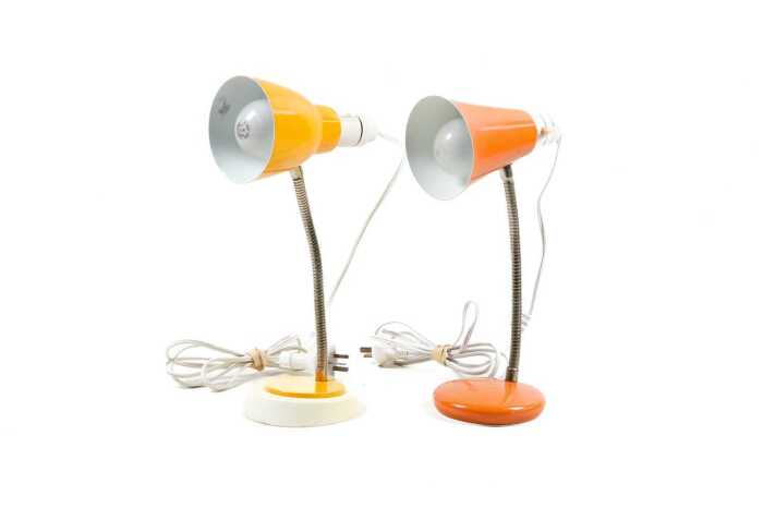 Two mid-century bedside lamps