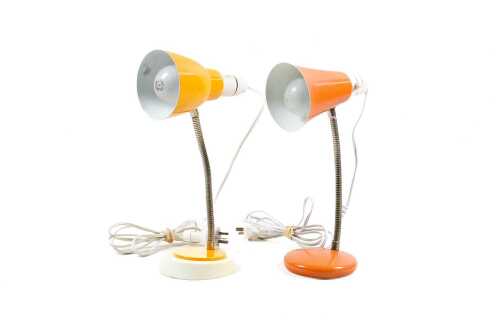 Two mid-century bedside lamps