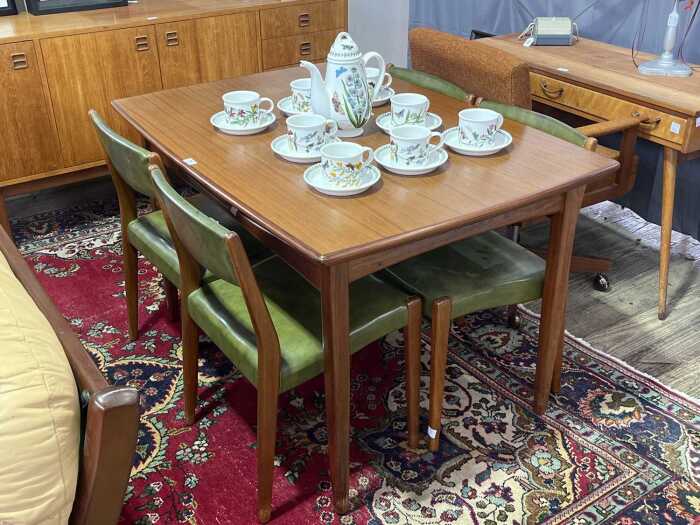 Australian mid-century teak five piece dining suite