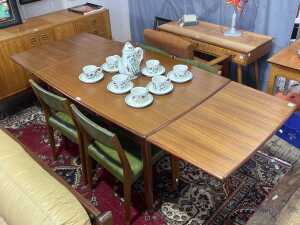 Australian mid-century teak five piece dining suite - 3