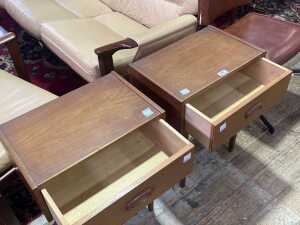 Pair of Parker Nordic mid-century teak bedsides - 3