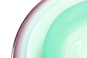 Eileen Gordon studio art glass centrepiece bowl in green and purple - 3