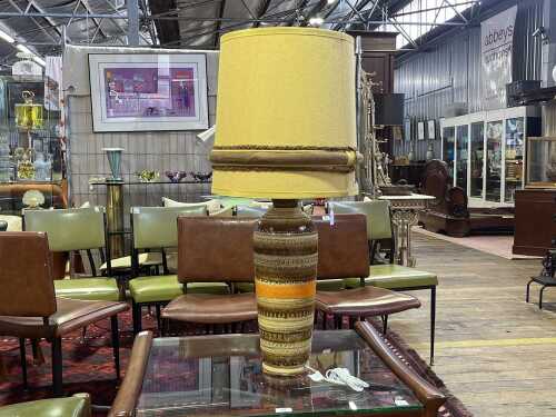 Bitossi 'Sahara' mid-century ceramic lamp with fabric shade