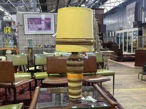 Bitossi 'Sahara' mid-century ceramic lamp with fabric shade