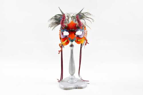Judith Rauchfuss for Cirque du Soleil, orange velvet masquerade mask