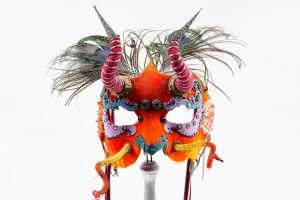 Judith Rauchfuss for Cirque du Soleil, orange velvet masquerade mask - 2