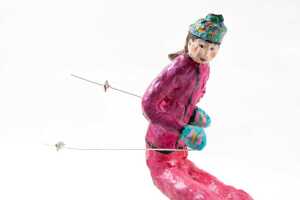 Elizabeth Tarrant, Skier, 2001. Painted papier-m&acirc;ch&eacute; wall mounted sculpture - 2