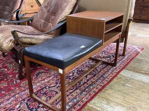 Mid-century teak telephone table - 2