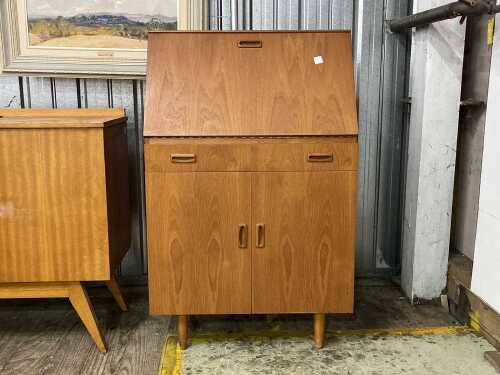 Mid-century teak secretaire desk