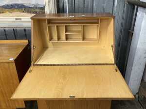 Mid-century teak secretaire desk - 2