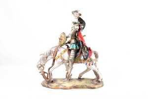 Eugenio Pattarino (Italian, 1885-1971), Don Quixote, mid-century glazed terracotta figure
