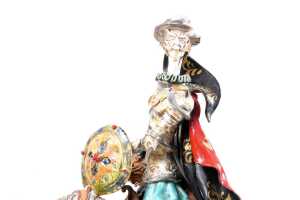 Eugenio Pattarino (Italian, 1885-1971), Don Quixote, mid-century glazed terracotta figure - 2