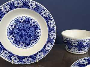 Arabia blue and white porcelain breakfast setting for two - 3