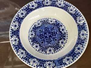 Arabia blue and white porcelain breakfast setting for two - 4