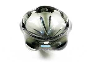 Iwatsu Hineri smoky art glass bowl - 2