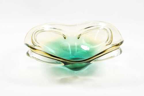 Mid-century green art glass centre bowl