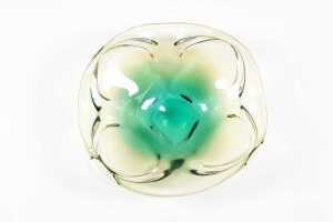 Mid-century green art glass centre bowl - 2