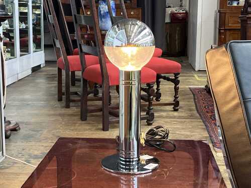 Heim Industries chromed Space Age table lamp