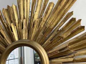 Repurposed ecclesiastical gilded timber sunburst with mirror addition - 2