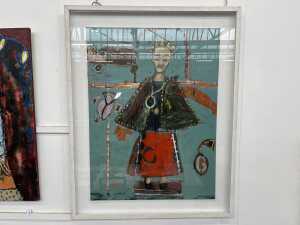 Nathan Feldman (1974-), Christ with Indian Garbage Truck, 2003. Oil painting on paper applied to canvas