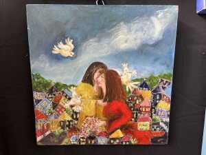 Karen Armstrong, Joyful and Whispering (2). Two oil paintings on canvas - 2