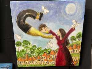 Karen Armstrong, Joyful and Whispering (2). Two oil paintings on canvas - 3