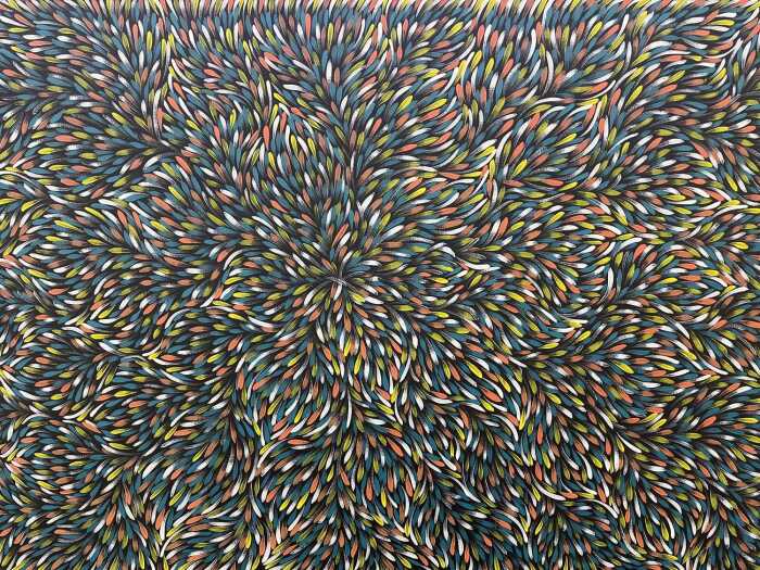 Tammy Pitjarra (1965-), Bush Leaves, 2016, acrylic painting on canvas