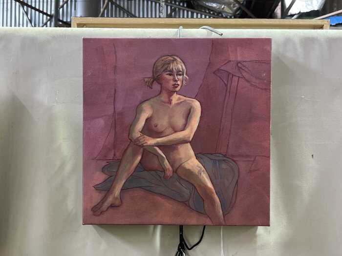 Roz McQuillan, Gia, Seated. Oil painting on canvas