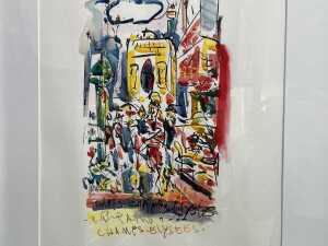 Artist unknown, La Tour Eiffel and Champs &Eacute;lys&eacute;es (2). Pair of watercolour paintings on paper - 2