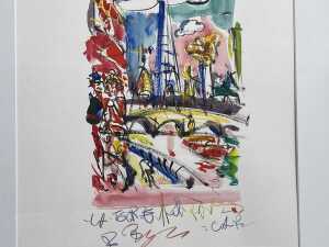 Artist unknown, La Tour Eiffel and Champs &Eacute;lys&eacute;es (2). Pair of watercolour paintings on paper - 3
