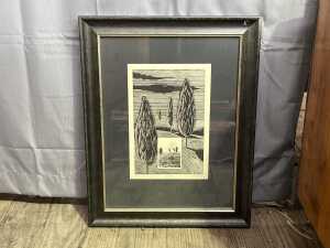 Melissa Smith, Sentinels, 2000, A/P. Linocut and screen print on paper