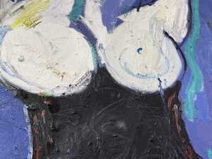 Artist unknown (Roar Studios), primary colour torso triptych, 1985 (3). Three oil paintings on canvas - 6