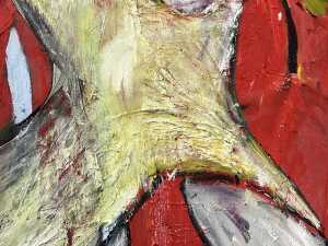 Artist unknown (Roar Studios), primary colour torso triptych, 1985 (3). Three oil paintings on canvas - 7
