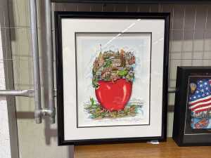 Charles Fazzino (1955-), The Apple-ly in the Centre of it All!, 130/300 DX. Mixed media 3D collage