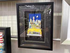 John Suchy (1946-), That Lady Needs a Cab, 2008, 186/450. Mixed media 3D collage