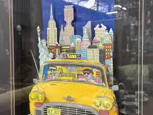 John Suchy (1946-), That Lady Needs a Cab, 2008, 186/450. Mixed media 3D collage - 2