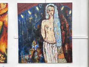 Cate Maddy, untitled nude at night. Mixed media on canvas - 2