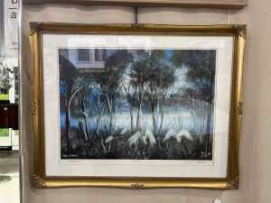 Kevin Charles (Pro) Hart (1928-2006), Waterbirds/The Swamp, 1984. Framed print on paper - 2