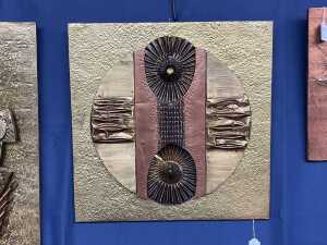 Mid-century Brutalist metal wall panel