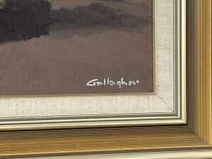 Br. Don Gallagher, still life of figure and kerosene lamp. Oil painting on board - 3