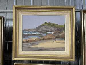 Br. Don Gallagher, beach scene. Oil painting on board - 2
