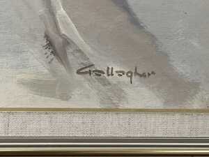 Br. Don Gallagher, beach scene (boys on rocks). Oil painting on board - 3
