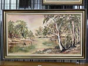 Avril Foenander, Murray River. Oil painting on board - 2